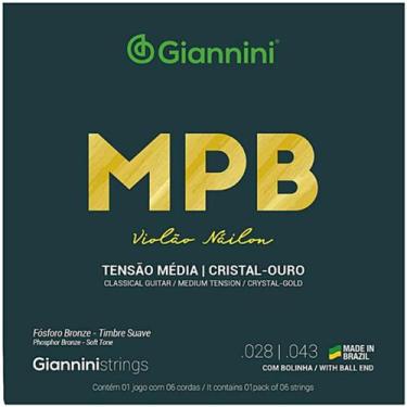 Imagem de Encordoamento giannini violao genwg nailon cristal ouro c/bolinha