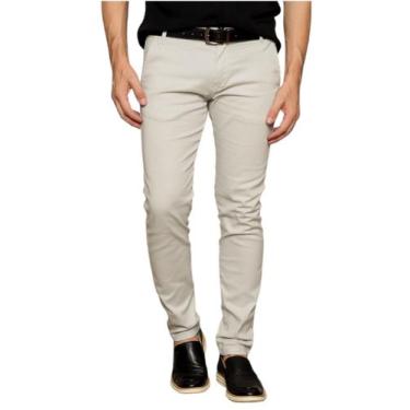 Imagem de Calça Social Masculina Sarja Esporte Fino Bolso Faca - Volgue, Gelo, 3