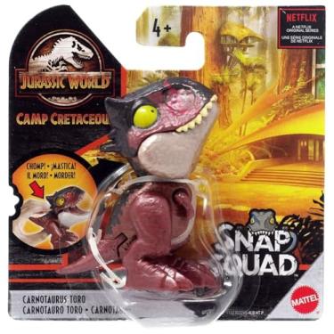 Imagem de Jurassic World Dominion Uncaged Wild Pop Ups Dinosaur Toys, Collectible Figures, Manually Activated (Snap Squad Carnotaurus Toro Shiny Paint)