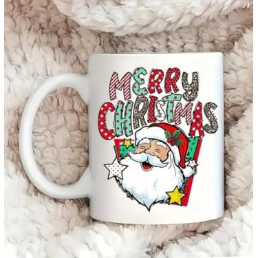 Imagem de Conjunto de adesivos de embrulho de caneca "Merry Christmas" com 12 peças, árvore de Natal e Papai Noel, vaca engraçada, jingle, mamãe elfo, cacau quente alto adesivo UV (ESTILO24)