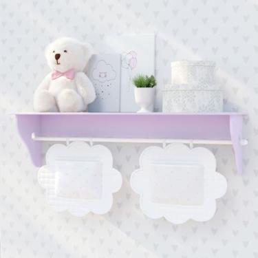 Imagem de Prateleira Porta Fraldas com varão 60cm - Várias cores - era uma vez b
