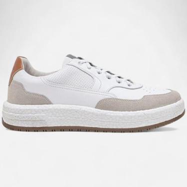 Imagem de Tenis Democrata Masculino Denim Drake Pulse Couro, Bege, 41