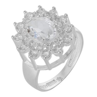 Imagem de Anel de Prata Coleção Queens Cristal 6x8 e Zircônias Brancas - Convex,