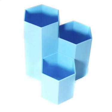 Imagem de Porta Treco Organizador Mesa Escritório Caneta Lápis  clipe - Azul - L