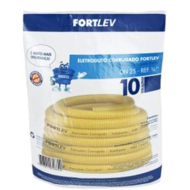Imagem de Eletroduto Conduite Corrugado 25Mm Ou 3/4'' X 10 Metros Amarelo Pvc Ro