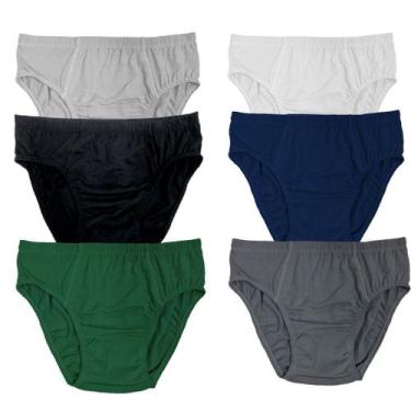 Imagem de Kit 5 Cuecas Adulto Slip Tradicional 100% Algodão Masculino Cores Vari