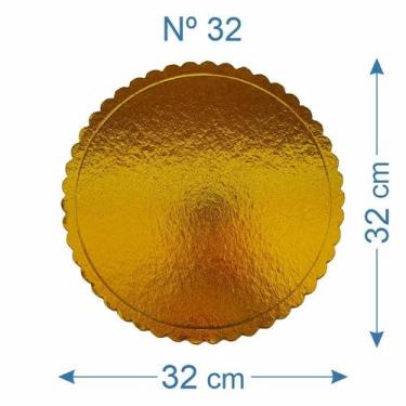 Imagem de 10 Suporte Base de Bolo Cake Board Laminado Dourado Nº32 - AAZ