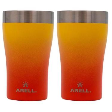 Imagem de 2x Copos Térmicos Isolante A Vácuo Sunset Arell Para Bebidas Café Cerv
