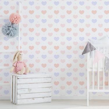 Imagem de Papel de Parede Corações Lovely 57x270cm - Quartinhos