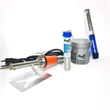 Imagem de Ferro de Solda 60w 220v + Pasta de solda + Sugador + Estanho - mxt