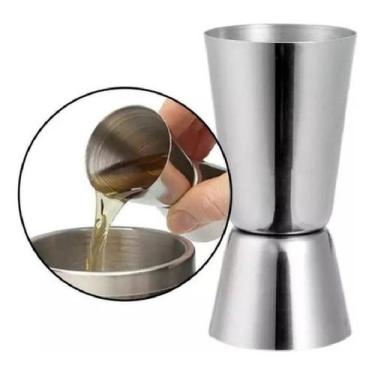 Imagem de Dosador Bebidas Duplo 25ml 50ml Inox Medidor Dosar Drinks