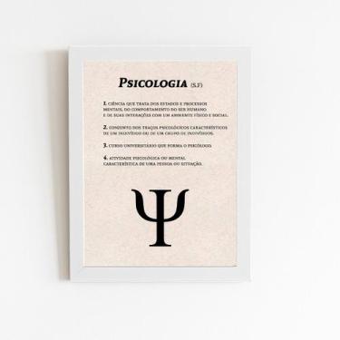 Imagem de Psicologia Dicionário Quadro Moldura Branca 60x40cm - PlimShop