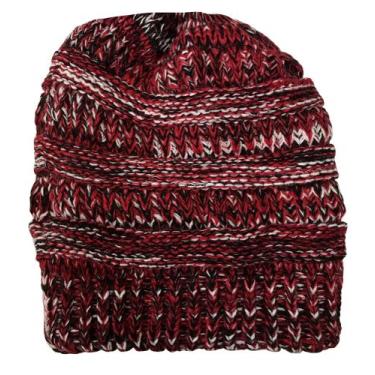 Imagem de Gorro Touca de Croche Feminina Com Furo Para Rabo de Cavalo Quentinha 