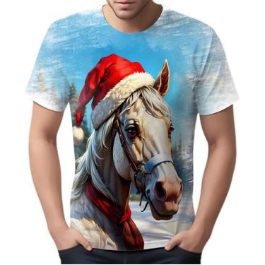 Imagem de Camiseta Camisa Tshirt Natal Festas Cavalo de Natal Neve  - Enjoy Shop
