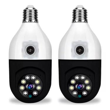 Imagem de KIt 2 Câmera Lâmpada Fullhd Wifi Com Visao Dupla E Noturna Sem Fio Fac
