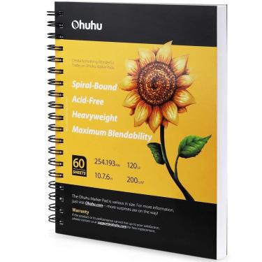 Imagem de Marker Pad Ohuhu Art Sketchbook 19x25cm 200GSM 120 folhas