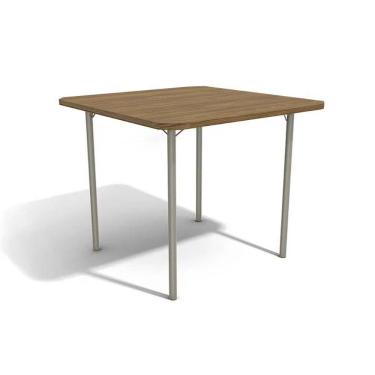 Imagem de Mesa p/ Cozinha Sena c/ Tampo 90cm Niquel/Nogueira - Kappesberg