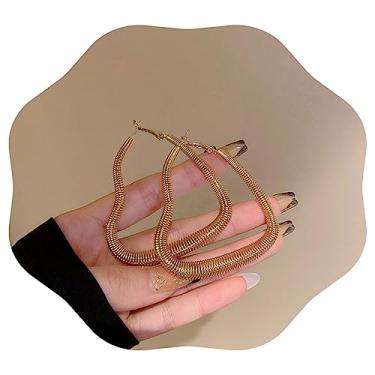 Imagem de JWICOS Brincos de argola de coração grande para mulheres e meninas simples coração primavera brincos de argola grossa brincos de pressão acessórios