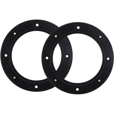 Imagem de Mairuker Pacote com 2, adaptador de anel espaçador de alto-falante de 10 cm, plástico ABS preto, espaçadores universais de alto-falante subwoofer de 10 cm para carros, barcos, caminhões e mais