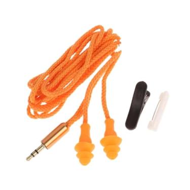 Imagem de predolo Earplug fone de ouvido plugue de ouvido fones de ouvido macio com som claro trabalho fones de ouvido 3.5mm para viajar crianças e adultos, Amarelo 70cm