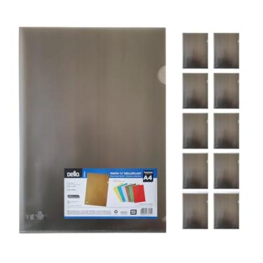 Imagem de Dello - Pasta L A4 Fume Delloplast, 0270.I.0010P, Pacote com 10 unidades
