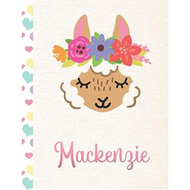 Imagem de Mackenzie: Personalized Llama Journal and Sketchbook. Journal and Notebook for Girls. 8.5"x11" with Lined and Blank Pages, Perfect for Sketching, Doodling, Noting and Writing