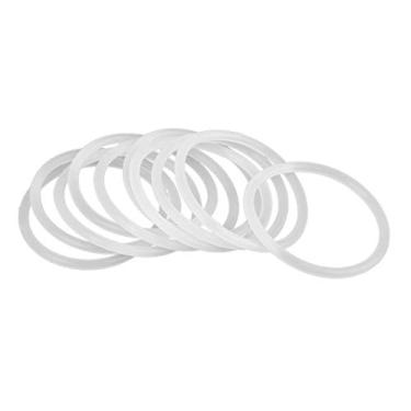 Imagem de X AUTOHAUX 10 peças de arruela de vedação VMQ de borracha de silicone branco para carro 46 mm x 3,1 mm