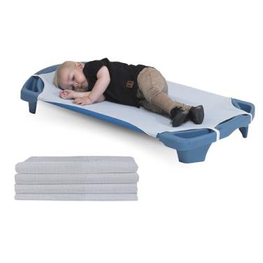 Imagem de Angeles Angels Rest Lençol de berço guingão com alças elásticas, tamanho infantil, lençóis de berço para creche, lençol de berço infantil, estampa guingão, conjunto de 100