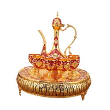 Imagem de Conjunto Europeu Vintage Bule Set Bebidas Copos de Café Pote Drinkware Conjunto de Servir Água para Sala de Estar Housewarming Presentes, E