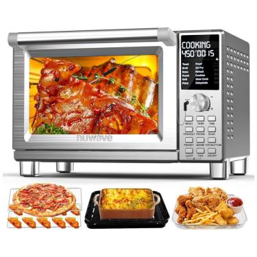 Imagem de Forno Elétrico Inteligente com 112 Menus Predefinidos, Capacidade de 28L, Sonda Integrada e sem PFAS, 110V 1700W, Nuwave, Prata