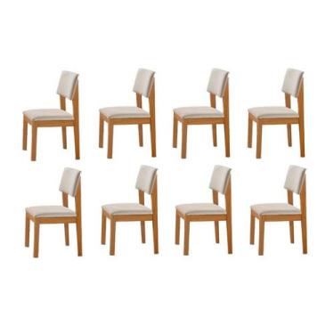 Imagem de Kit 8 Cadeiras para Mesa de Jantar Estofada Turim LJ Móveis