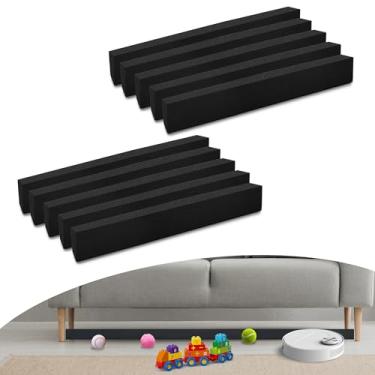 Imagem de 10 bloqueadores de sofá, bloqueador sob a cama para animais de estimação, barreira de brinquedos, esponja embaixo de móveis com fita forte, impedindo que itens pequenos fiquem embaixo do sofá, fácil