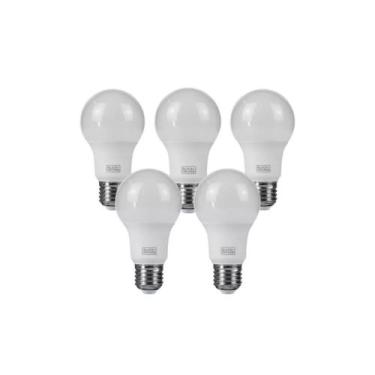 Imagem de Kit 5 unidades - black decker lampada led bulbo a60 9w 3000k 100-240v 