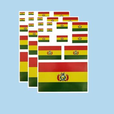Imagem de Ruoming Ruoming Conjunto de adesivos de bandeira nacional, vários tamanhos, 3 folhas (Bolívia)