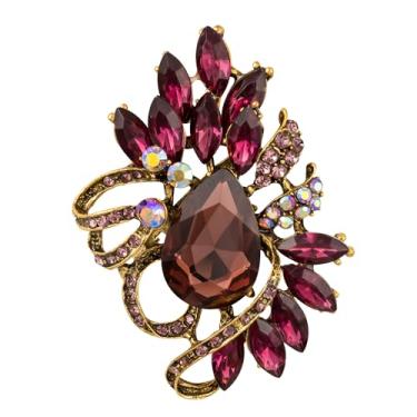 Imagem de SELOVO Broche de folha de strass com strass acessório para joias, Cristal, não conhecido