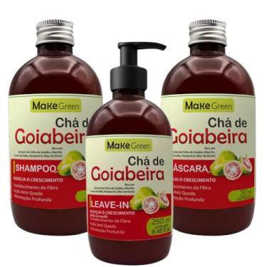 Imagem de Shampoo Máscara e Leave in Tratamento Crescimento e Antiqueda Queda Chá de Goiabeira - 250ml