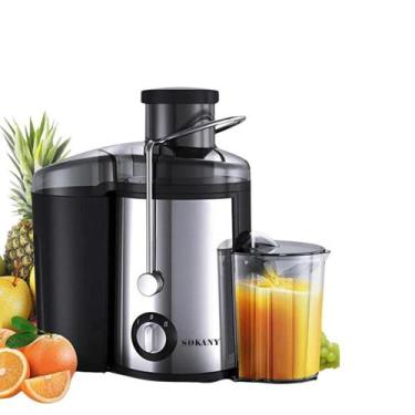 Imagem de Centrífuga Alimentos Elétrica Juicer Suco Frutas 800w Inox Cor Preto E
