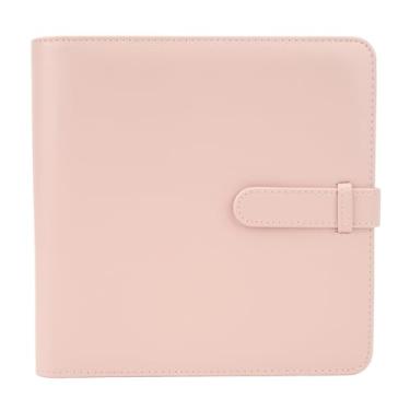 Imagem de Álbum de couro pu de 3 espaços, álbum de fotos, scrapbook, bolsos, álbum de fotos para exibição de casamento, noivado, fotos de formatura (Rosa)