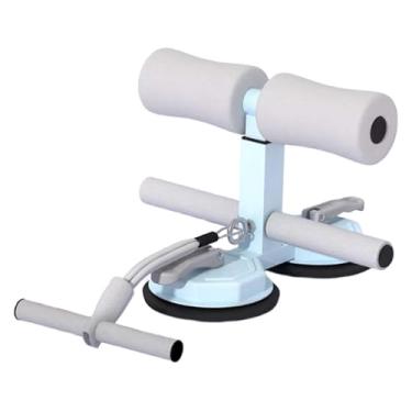 Imagem de UGPLM Sente -se a barra de barra de piso Altura ajustável com 2 copos de sucção fortes e 1 banda de resistência para o escritório de fitness de ginástica em, Azul