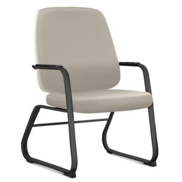 Imagem de Cadeira Executiva Diretor Base Fixa Hub F02 Sintético Areia - Lyam Decor