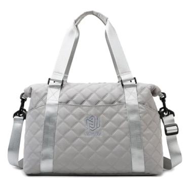 Imagem de Bolsa Feminina Grande Para Viagem De Bordo Bagagem Academia Esportiva Resistente Com Alça De Mão Ombro Blogueira Executiva - ZAFIN (Cinza)