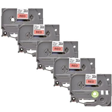 Imagem de 5x Fita X-full Vermelha Rotulador Brother Tze-431 Pt-h110 Vermelho - I