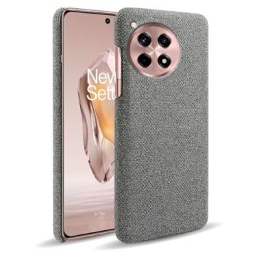 Imagem de Capa para Oneplus 12R 5G,Capa desenhada em lona,Case Protetora Ultrafina com Empunhadura Macia,Design em Tecido Antichoque e Antiarranhões-Gray