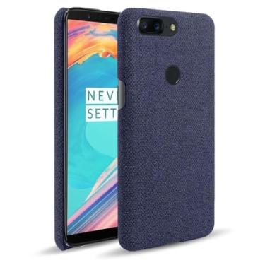Imagem de Capa para Oneplus 5T,Capa desenhada em lona,Case Protetora Ultrafina com Empunhadura Macia,Design em Tecido Antichoque e Antiarranhões-Blue