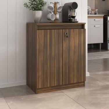 Imagem de Aparador Buffet 60cm 2 Portas com Chave Multimóveis CR50099, Nogal