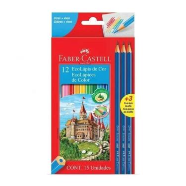 Imagem de Lápis De Cor Faber Castell - 12 Cores + 3 Lápis Preto