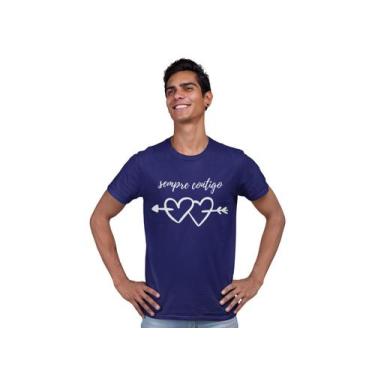 Imagem de Camiseta Dia dos Namorados Sempre Contigo Azul Marinho - Del France, G