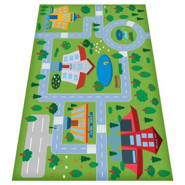 Imagem de Tapete Pista De Carrinhos Infantil Ilustrado Criança Lona