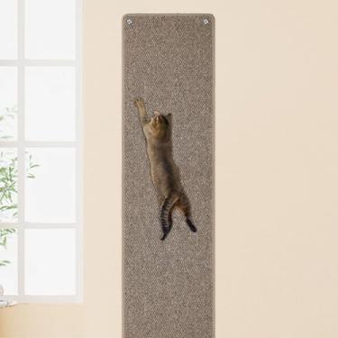 Imagem de FHTONGE Tapete espesso para escalada de parede para gatos de 177 x 40 cm com 16 pregos fixos, almofada extra grande para arranhar gatos na parede, arranhador de gato escalado para móveis, protetor de