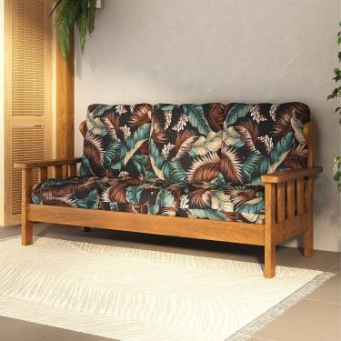 Imagem de Sofá 3 Lugares Madeira Maciça Nathalia Móveis Nathalia